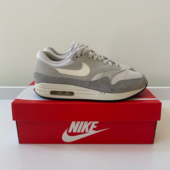 Nike Air Max 1 Grey White Vast 90 Mens Size 8 Shoes NEW - Picture 5 of 9